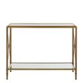 Axis Console Table - Clear Glass with Gold Metal