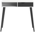 Oslo White and Black 1 Drawer Console Table