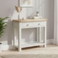 Salcombe Console Table - 2 Drawer - Grey Oak