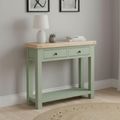 Salcombe Console Table - 2 Drawer - Sage Oak
