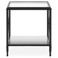 Axis Clear Glass and Black Metal Side Table 