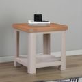 Clarion Oak and Grey Square Lamp Table