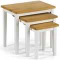 Cleo White and Oak Nest of 3 Tables