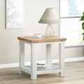 Hayley Oak and White Square End Table