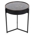 Libra Palladium Black and Gold Cogs Round Side Table