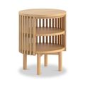 Soho Oak Slatted Round Open Side Table