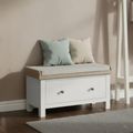 Modern Hallway Bench - 1 Drawer - Grey Painted