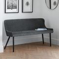 Luxe Grey Fabric High Back Bench