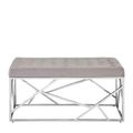 Allure Hall Bench - Mink Velvet Fabric - Chrome Base