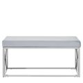 Allure Hall Bench - Powder Blue Fabric - Chrome Base