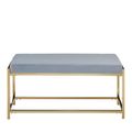 Allure Hall Bench - Powder Blue Fabric - Gold Base