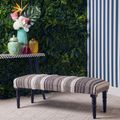 Cefena Bench - Grey and White Patterned Fabric