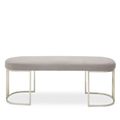 Gilden Bench - Curved - Grey Fabric with Silver Legs