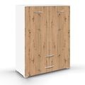 Rauch Aditio 2 Door Cupboard with 2 Bottom Drawer - Alpine White and Artisan Oak