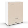 Rauch Aditio 2 Door Cupboard with 2 Bottom Drawer - Alpine White and Champagne