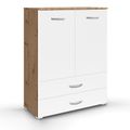 Rauch Aditio 2 Door Cupboard with 2 Bottom Drawer - Artisan Oak and Alpine White