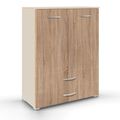 Rauch Aditio 2 Door Cupboard with 2 Bottom Drawer - Champagne and Sonoma Oak