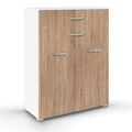 Rauch Aditio 2 Door Cupboard with 2 Top Drawer - Alpine White and Sonoma Oak