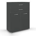 Rauch Aditio 2 Door Cupboard with 2 Top Drawer - Metallic Dark Grey