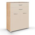 Rauch Aditio 2 Door Cupboard with 2 Top Drawer - Sonoma Oak and Champagne