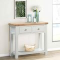 Hayley Oak and White 2 Drawer Console Table