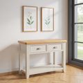 Janelle Oak and Grey 2 Drawer Console Table