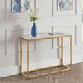 Scala White Marble Effect and Gold 100cm Console Table