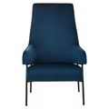 Henia Blue Velvet Fabric Armchair