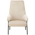 Henia Cream Velvet Fabric Armchair
