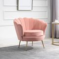 Ariel Occasional Armchair - Coral Velvet Fabric