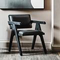 Buffalo Armchair - Black - Leather with Wood