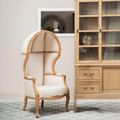 Cabra Dome Armchair - Cream Fabric with Wood Frame