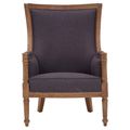 Cabra Armchair - Graphite Grey Fabric with Mahogany Wood Frame