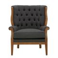 Cabra Armchair - Graphite Grey Fabric with Wood