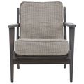 Hector Armchair - Grey Fabric with Black American Oak