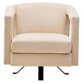 Hestia Armchair - Swivel - Beige Velvet Fabric