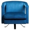 Hestia Armchair - Swivel - Blue Velvet Fabric