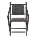 Kendari Armchair - Black Strapped Leather with Teak Wood