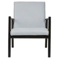 Kendari Armchair - Grey Leather with Teak Wood