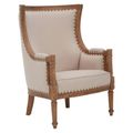 Cabra Armchair - Cream Fabric with Mahogany Wood Frame