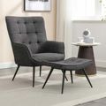 Katelyn Accent Armchair - with Footstool - Grey Fabric