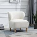 Josie Armless Accent Chair  White Fabric