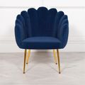 Arriba Occasional Chair - Blue Velvet - Scalloped