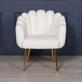 Arriba Occasional Chair - White Velvet - Scalloped