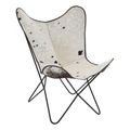 Buffalo Butterfly Chair - White and Black Cowhide
