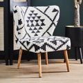 Cefena Chair - White and Black Fabric - Berber Style