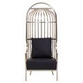 Eliza Chair - Brushed Silver Metal Frame with Dome Cage