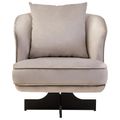 Hale Lounge Chair - Swivel - Grey Velvet Fabric