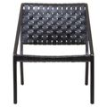 Kendari Chair - Black Woven Leather with Teak Wood