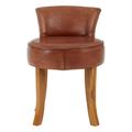Kendari Lounge Chair - Brown Leather with Round Back
